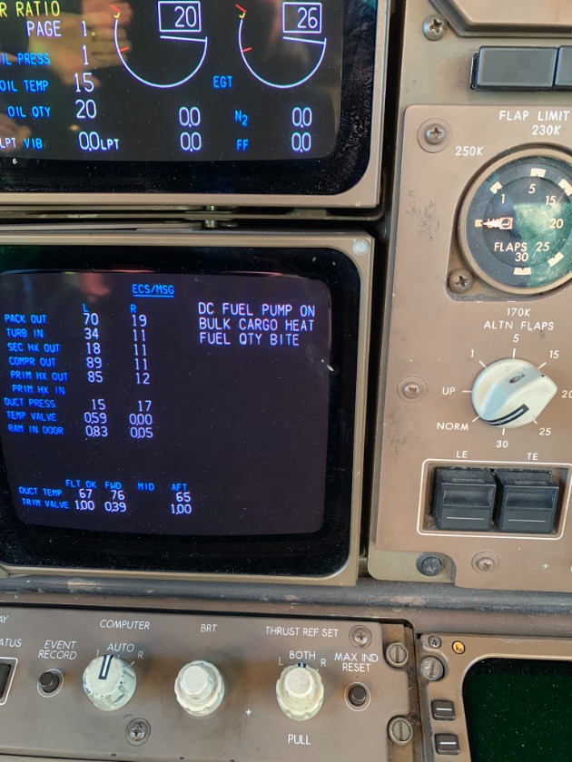 DC PUMP EICAS Message